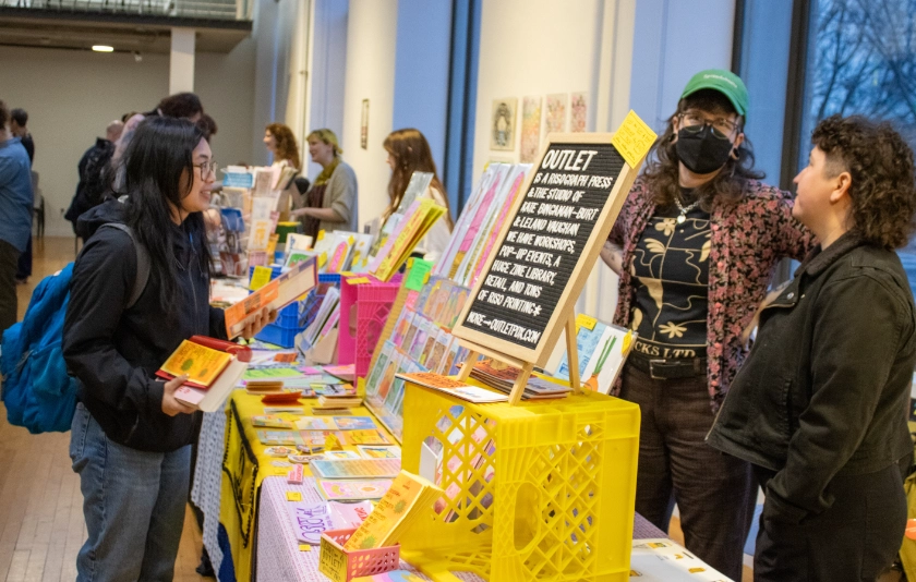 Attendees browse at the book fair