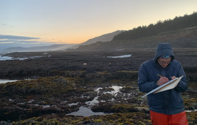 Person standing on the Oregon Coastline