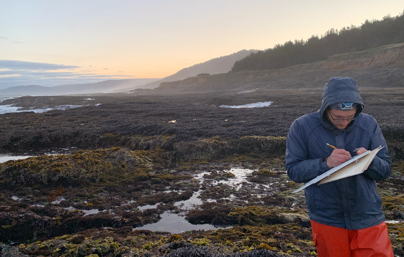 Person standing on the Oregon Coastline