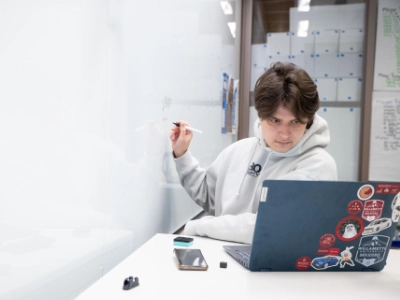Student with laptop
