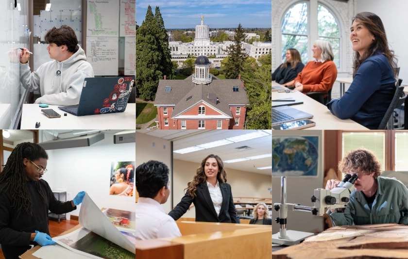 Collage of images from Willamette's campuses