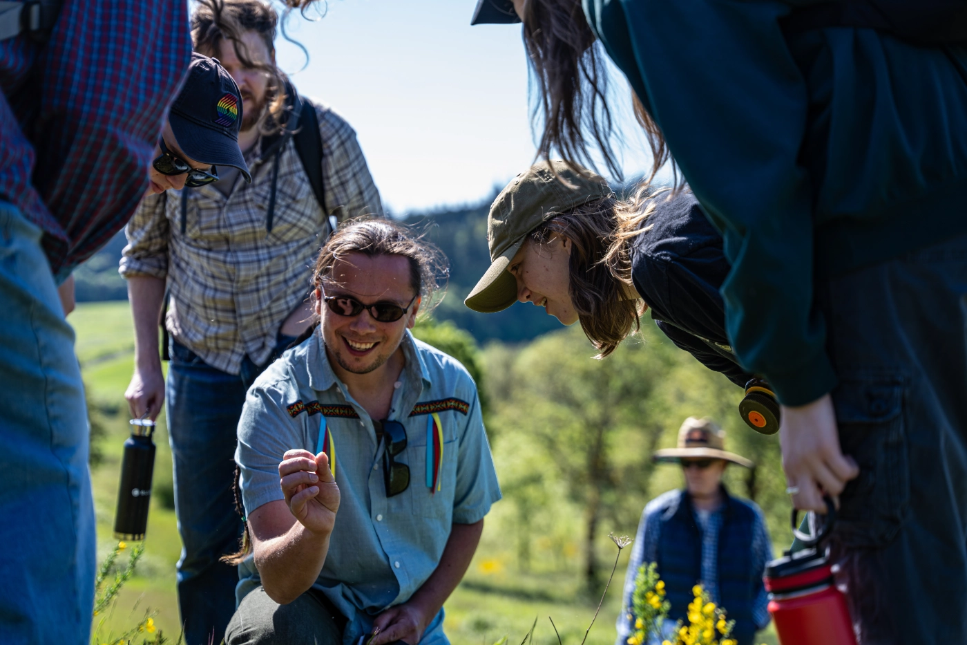 Students on a nature walk at Zena